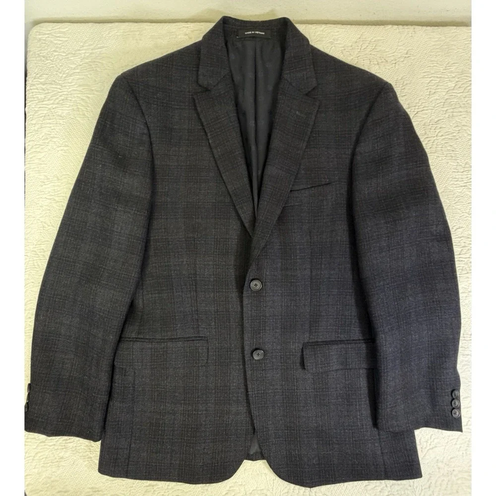 Awearness by‎ Kenneth Cole Slim Fit Blazer 40R Dark Gray Suit Jacket 100% Wool